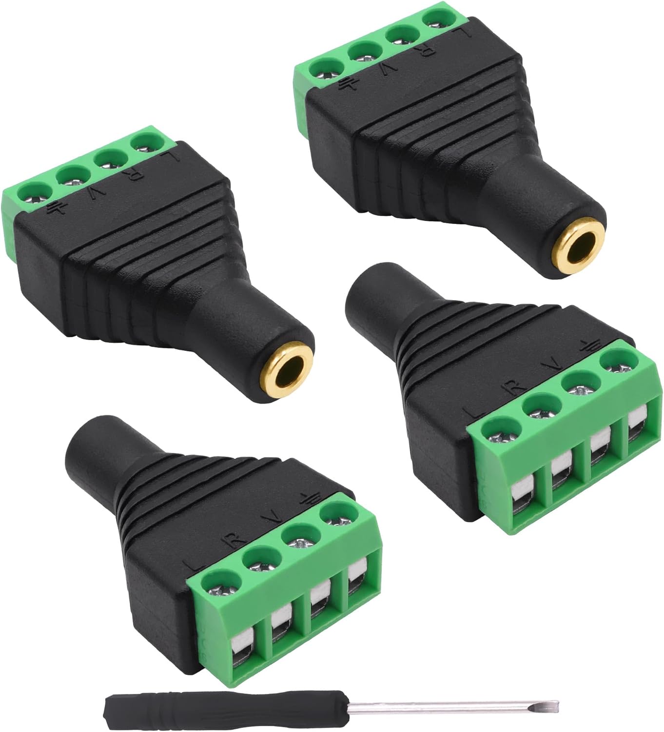 Adaptador 3.5mm TRRS Hembra a Bornero 4 Pines - Pack 4
