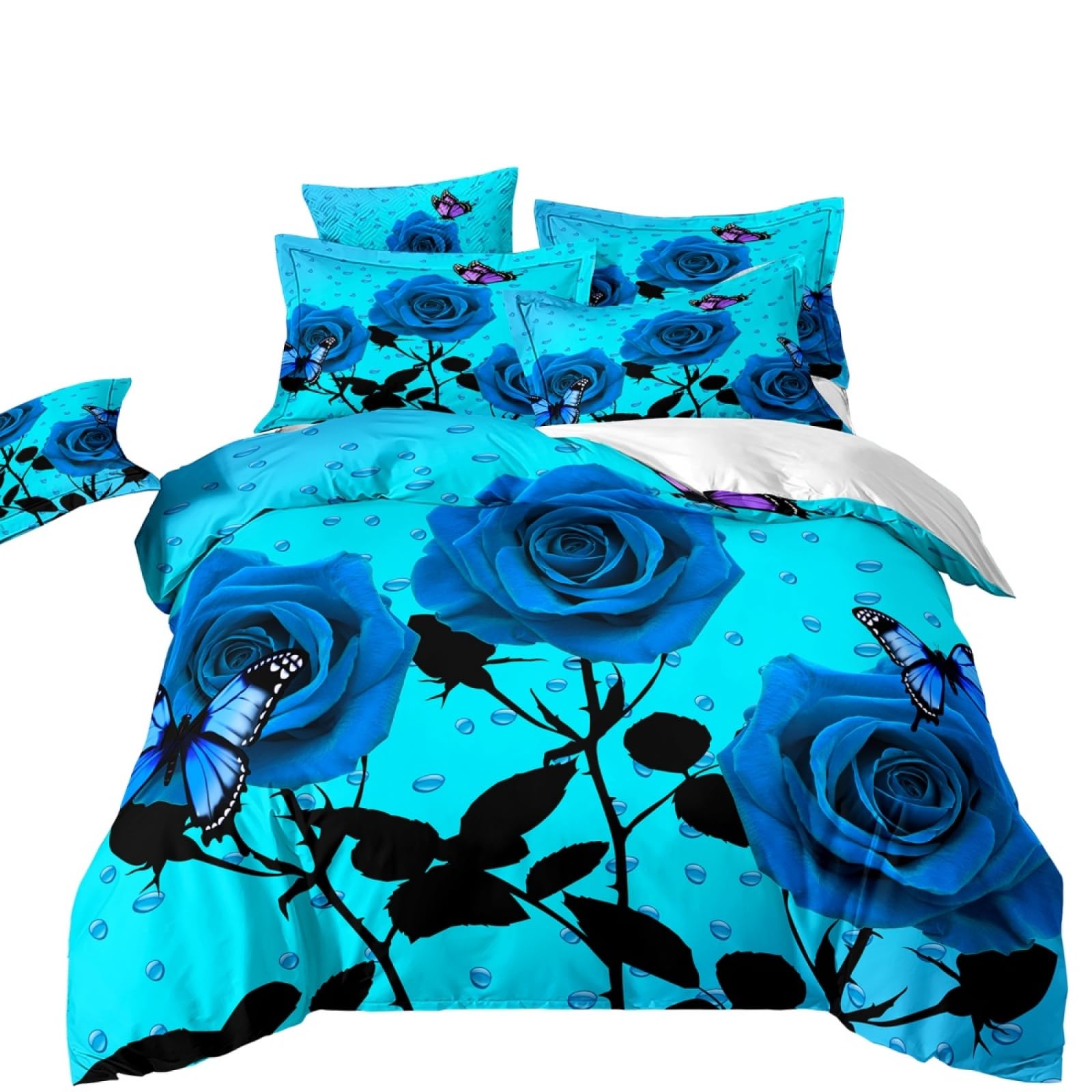 Single Duvet Cover Set Lake Blue Insects Single Bed Duvet Cover Set