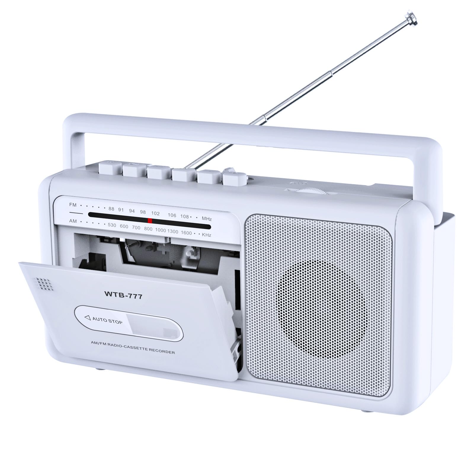 Boombox Draagbaar stereogeluidstation met Bluetooth/CD/AM-FM radio/ cassetterecorder (rood