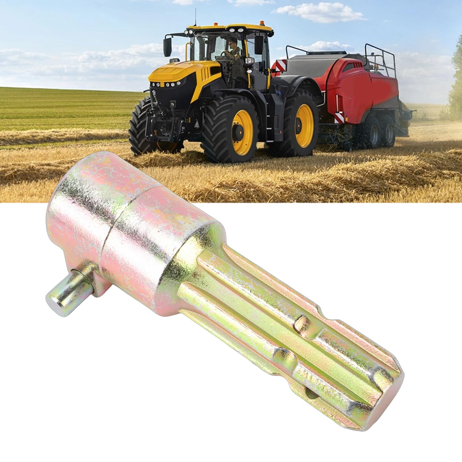 aqxreight Adapter Przedłużacza WOM Ciągnika, Metalowy Przedłużacz Wału Odbioru Mocy o Dużej Wytrzymałości 1-3 8 Cali 6 Wielowypustów żeńskich na Męskich, Szybkozłącze do Ciągników o Mocy