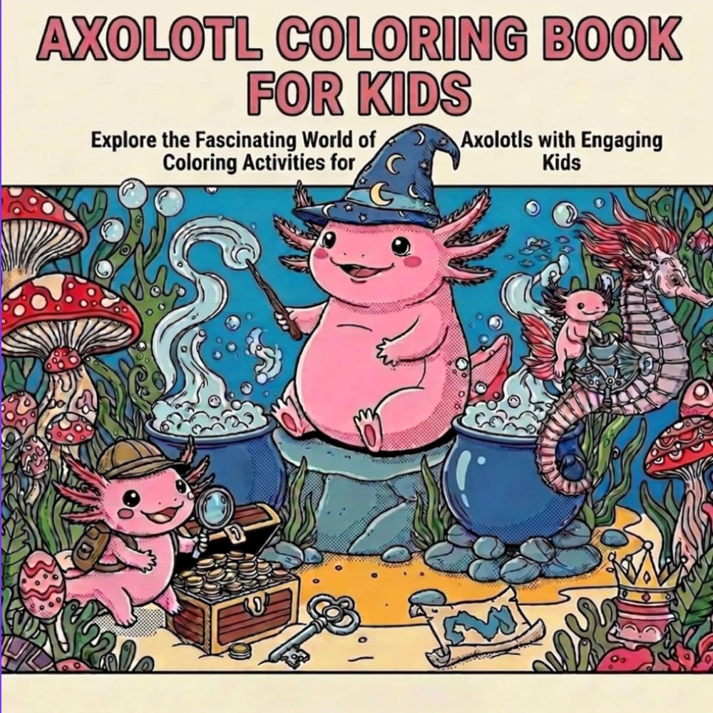Axolotl Coloring Book for Kids
