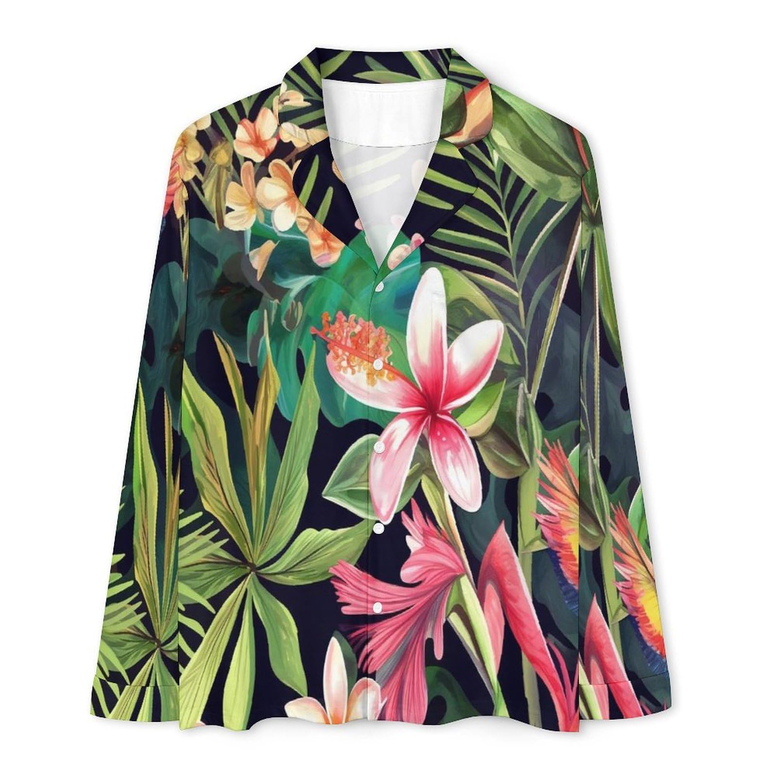 OLEETS Completo Pigiama da Uomo 2 Pezzi - Fiori E Foglie Pigiama Invernale Completo con Top E Pantaloni 2 Pezzi Morbido E Confortevole Casual da Notte