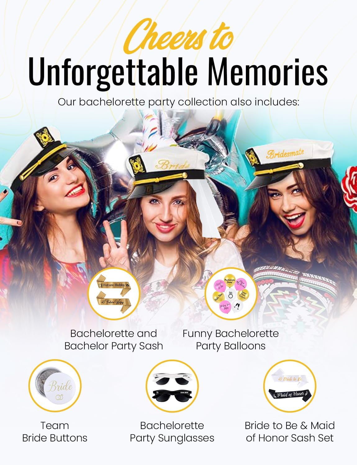 Bachelorette Party Sunglasses - Set of 1 Bride & 7 Team Bride Sun Glasses Pack of 8 Bridesmaid Favor Supplies Bridal Wedding - Image 7