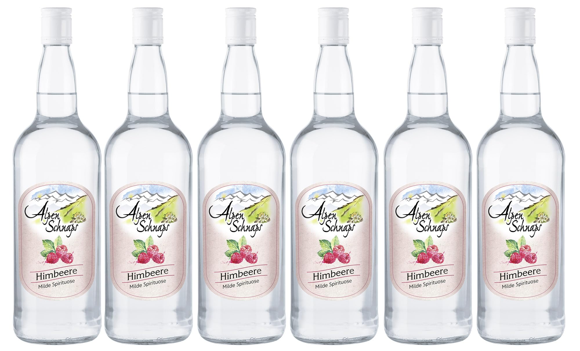Alpenschnaps Steinbeisser Himbeere (1 L) – Milder, aromatischer Himbeerschnaps – Obstschnaps mit Rezeptur aus dem Alpenland – Schnaps für den Genuss nach dem Essen – 35 % Vol.