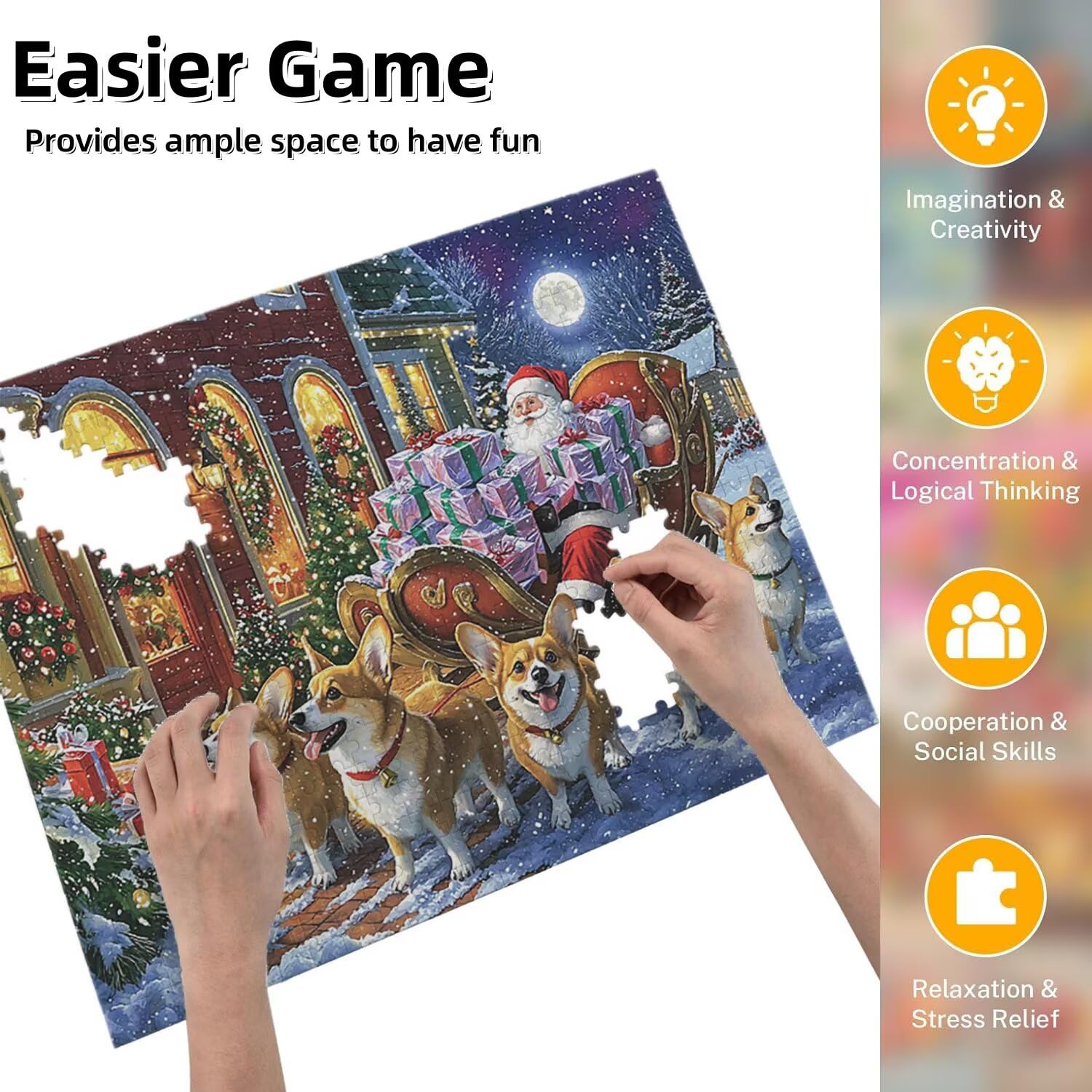 Jigsaw Puzzle, 2000 Pezzi Puzzle Classici, Natale Puzzle Rilassamento Intelligence, Mpossibile Difficile Puzzle Impegnativo per Adulti Puzzle Gioco Familiare, Regalo per Amore Amico Cane Kirky fr0-454