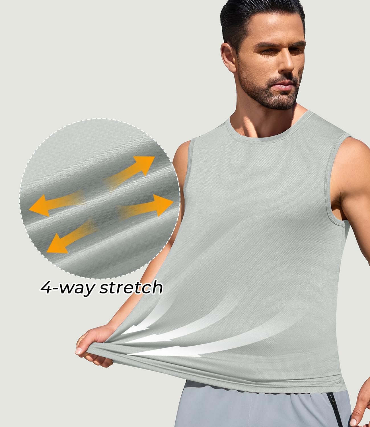 Men's Gym Tank Top Quick Dry 3 Pack UPF 50+ Sleeveless Workout Shirts Summer Sun Protection Running Tank Tops - Image 3