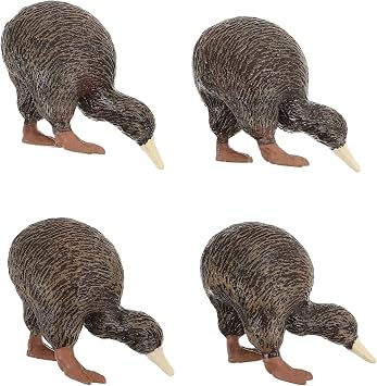 4pcs Realistic Kiwi Bird Figurines Made of Resin for Boys and Girls Lightweight and Safe Artificial Animal Models with Miniature Detailing, for Hands-on Activities