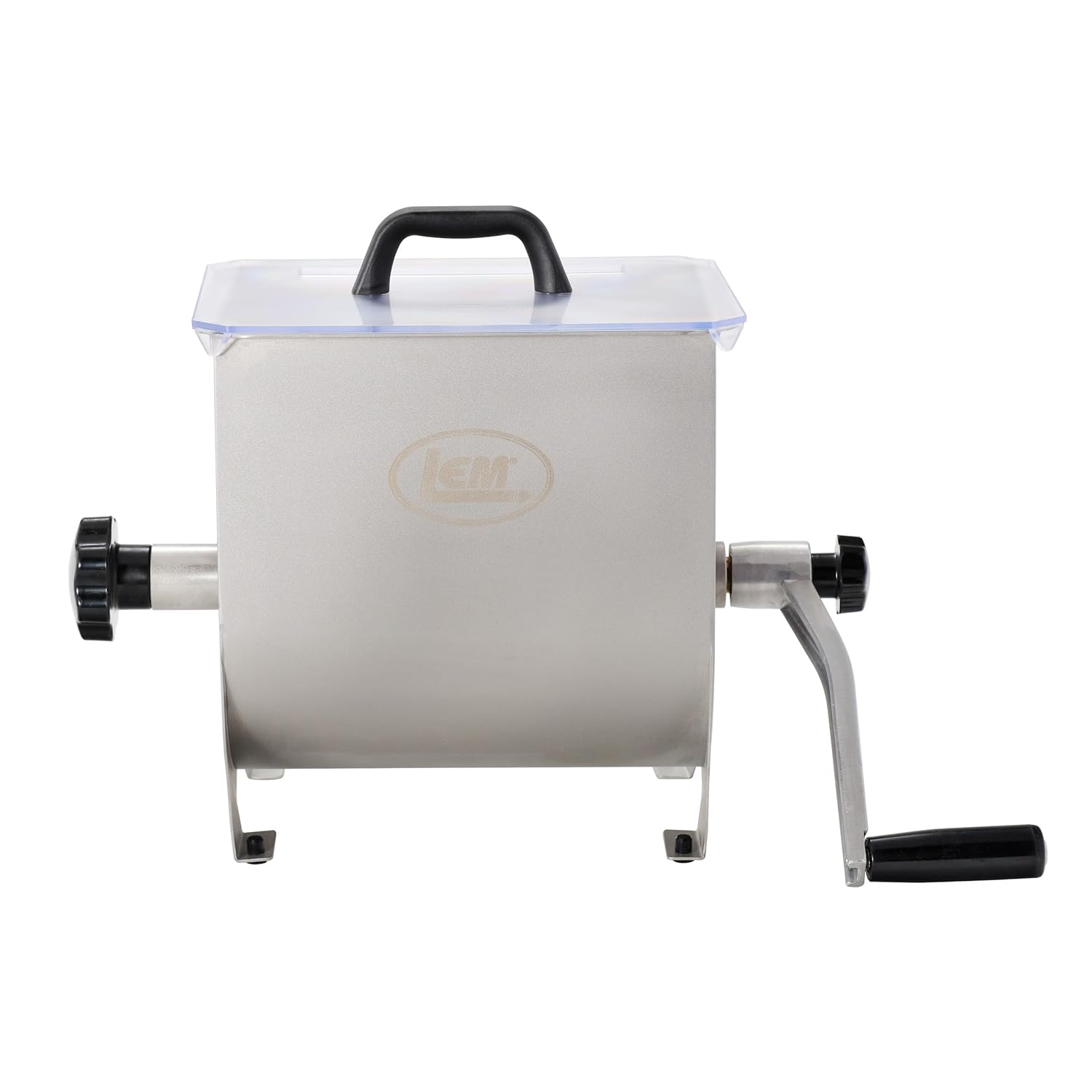 LEM Products MightyBite 10 Pound Capacity Manual Meat Mixer Stainless Steel Hand Crank Manual Mixing Operation