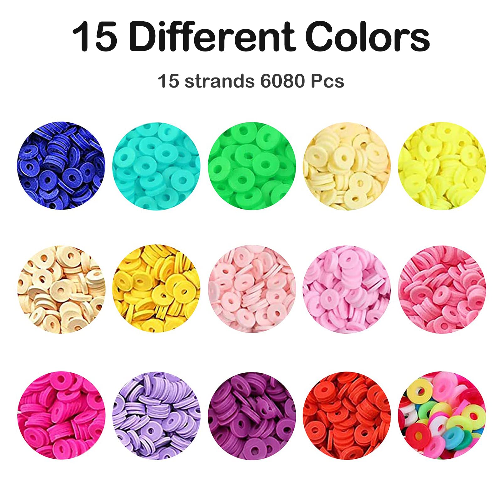Kit 6000 Perline Per Braccialetti Fai Da Te - 24 Colori, 6mm, Con Ciondoli E Lettere - Per Creare Gioielli Con Bambini E Adulti