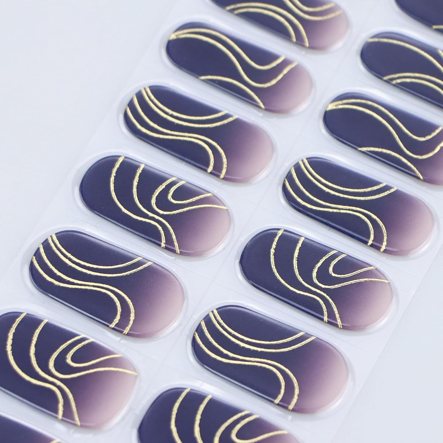 JMEOWIO Gel Nail Stickers Gradient Semi Cured Gel Nail Strips Wraps UV/LED Nails Art Design Decoration Accessories