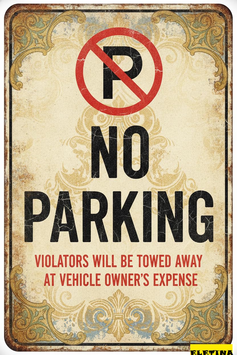 Personalized Sign for Man Cave No Parking, 8x12 Reflective Aluminum Private Property No Parking, Violators Will Be Towed Away At Vehicle Owner's Expense Decorative