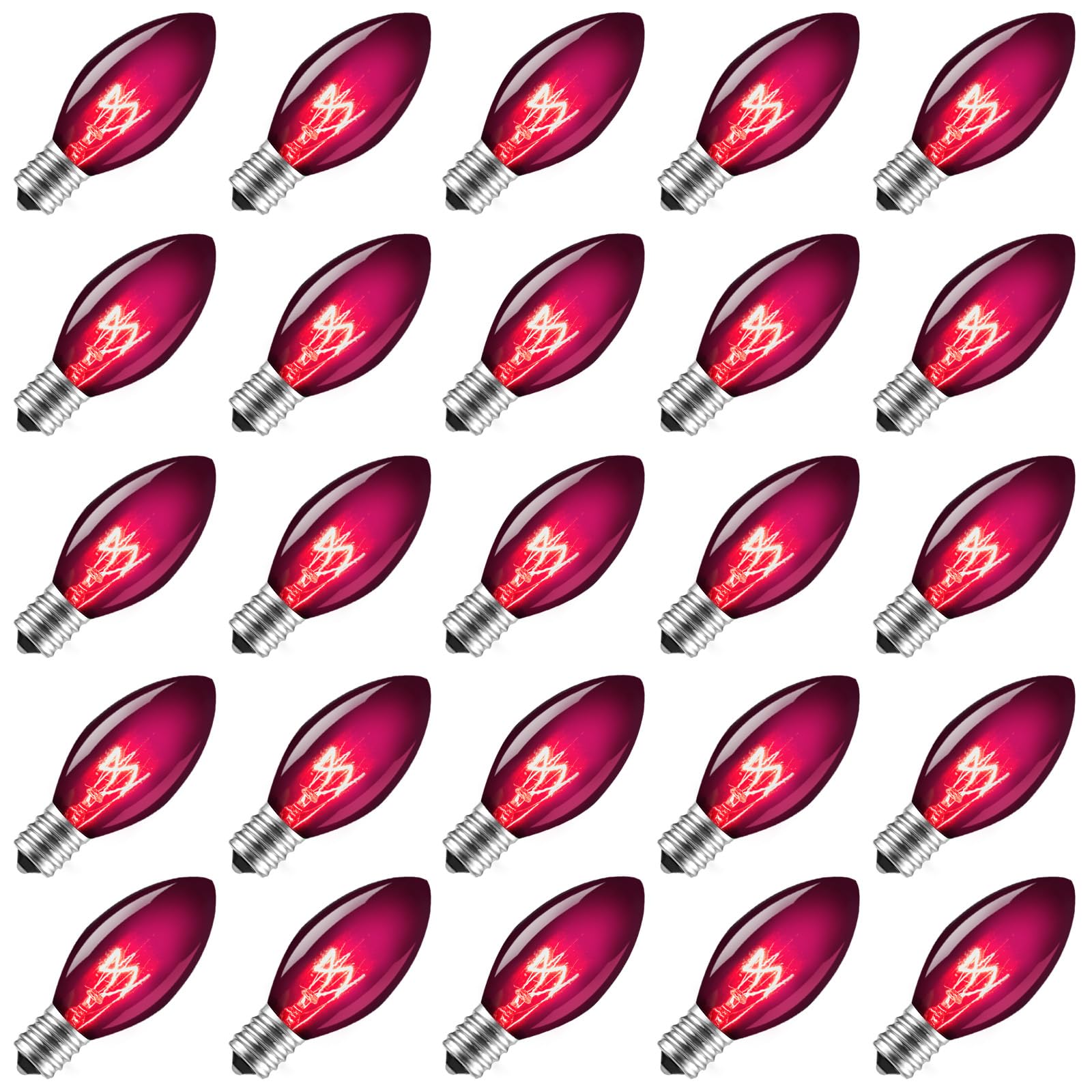 Photo 1 of **TWO PACK**Brightown 25-Pack Purple Halloween Replacement Bulbs, C7 E12 Black Purple Bulbs for Outdoor String Lights, Candle Lights, Night Lights, Events, Holiday Parties, Yard Decorations Purple 25 Count (Pack of 1)