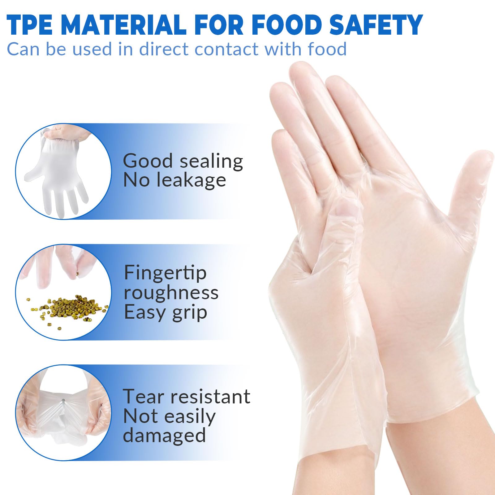 200 Stück TPE Lebensmittel-Servierhandschuhe Einweg für Küche Kochen Handler Food Prep Service Handschuhe (grüne Box, M) Drogerie &