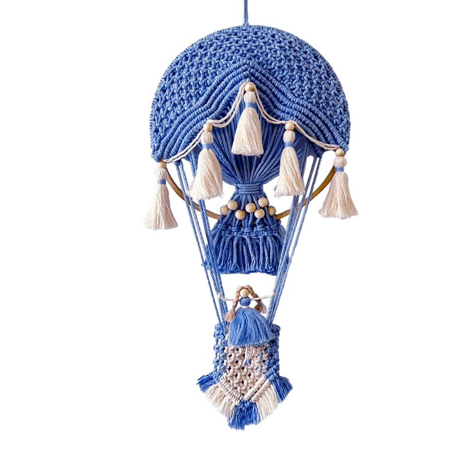 Carotoe Blue Contemporary Handwoven Wall Decoration, Hot Air Balloon Tapestrys For Art Lover And Collectors Artistics Home Decoration