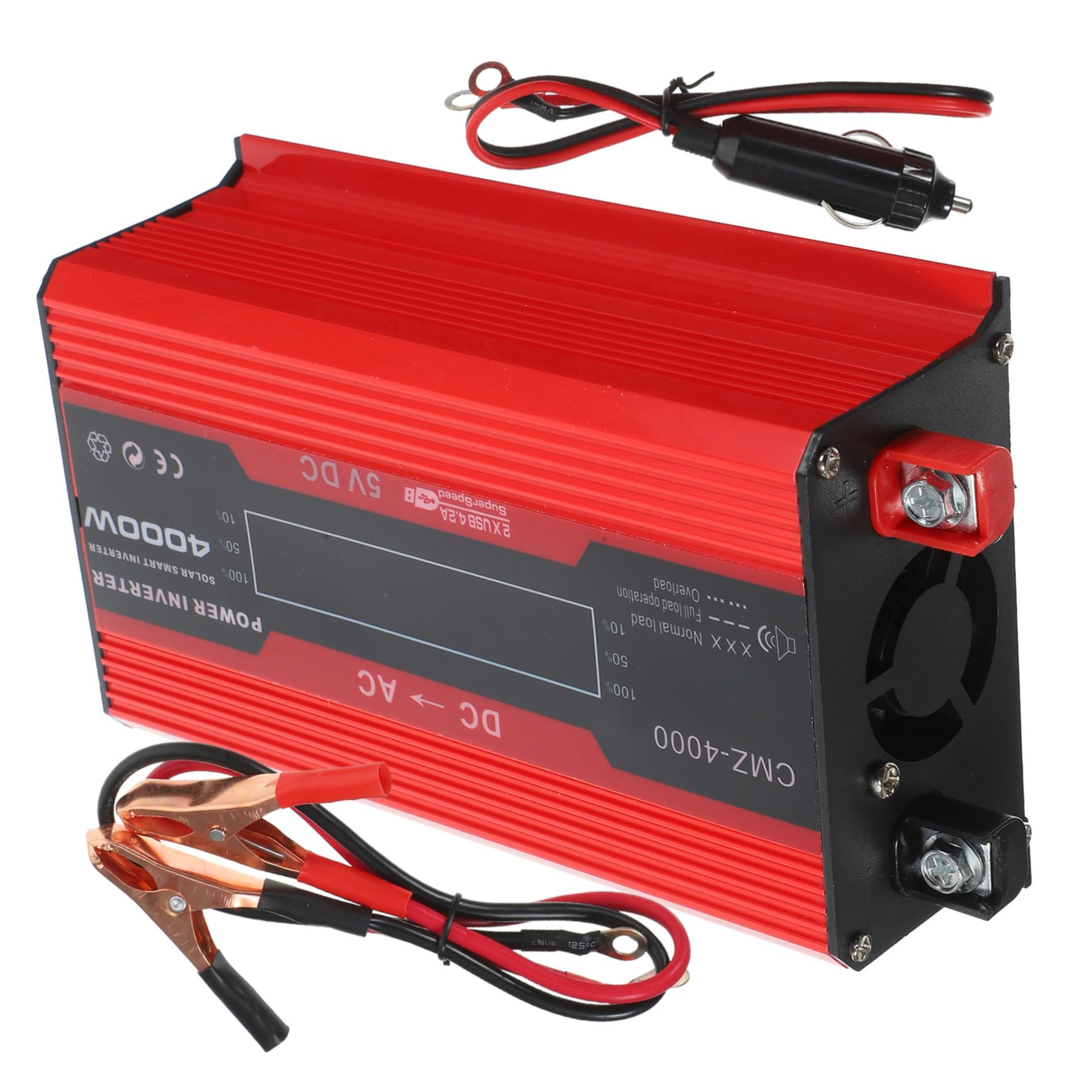 Gatuida 1set Inverter Per Auto Con Display Digitale Lcd Doppia Porta Usb Ventola Di Raffreddamento Intelligente Per Camper e Viaggi Su Strada