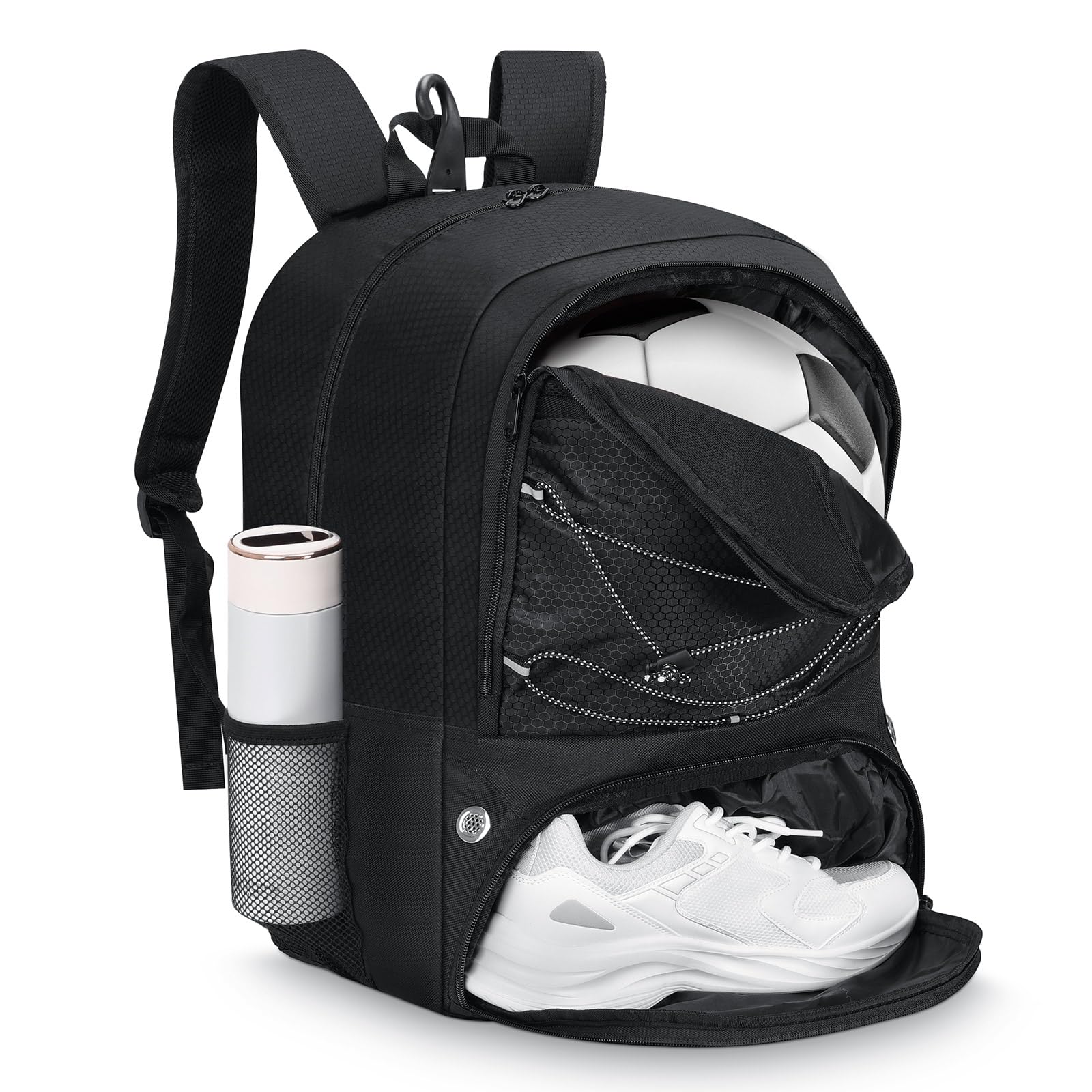 MoKo Soccer Bag Backpack, sac à dos de basket-ball pour hommes et femmes avec compartiments séparés