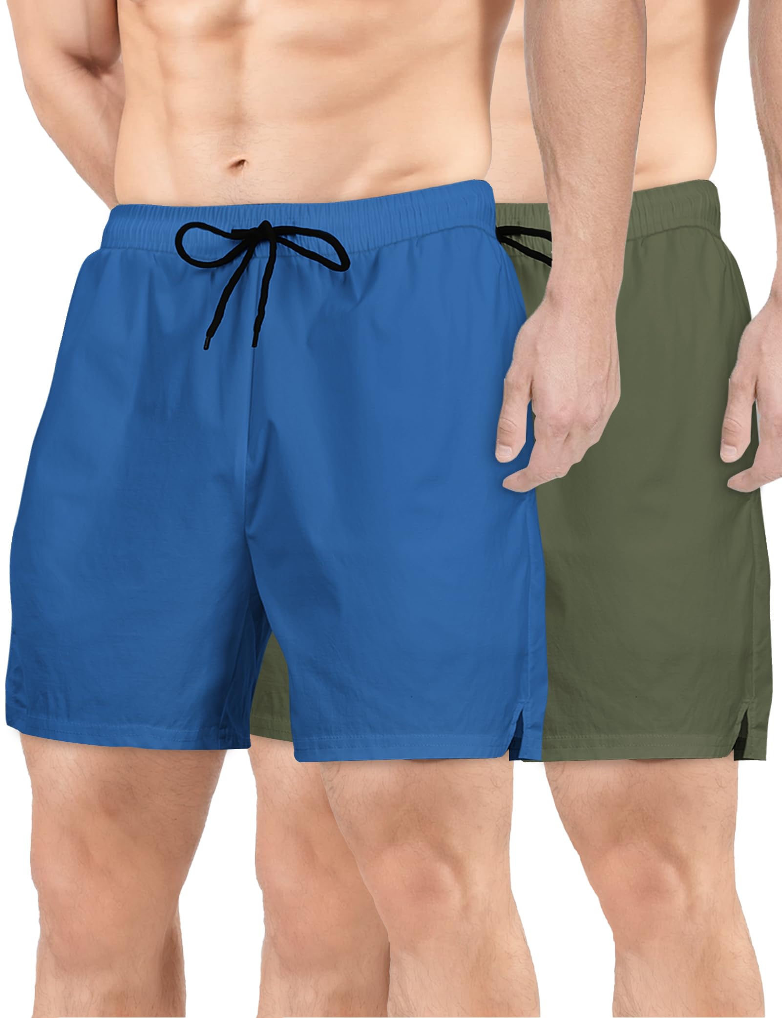 Buauty 2 Pack Mens Athletic Shorts 5 Inch Inseam Workout Gym Running Shorts for Men Quick Dry Lightweight