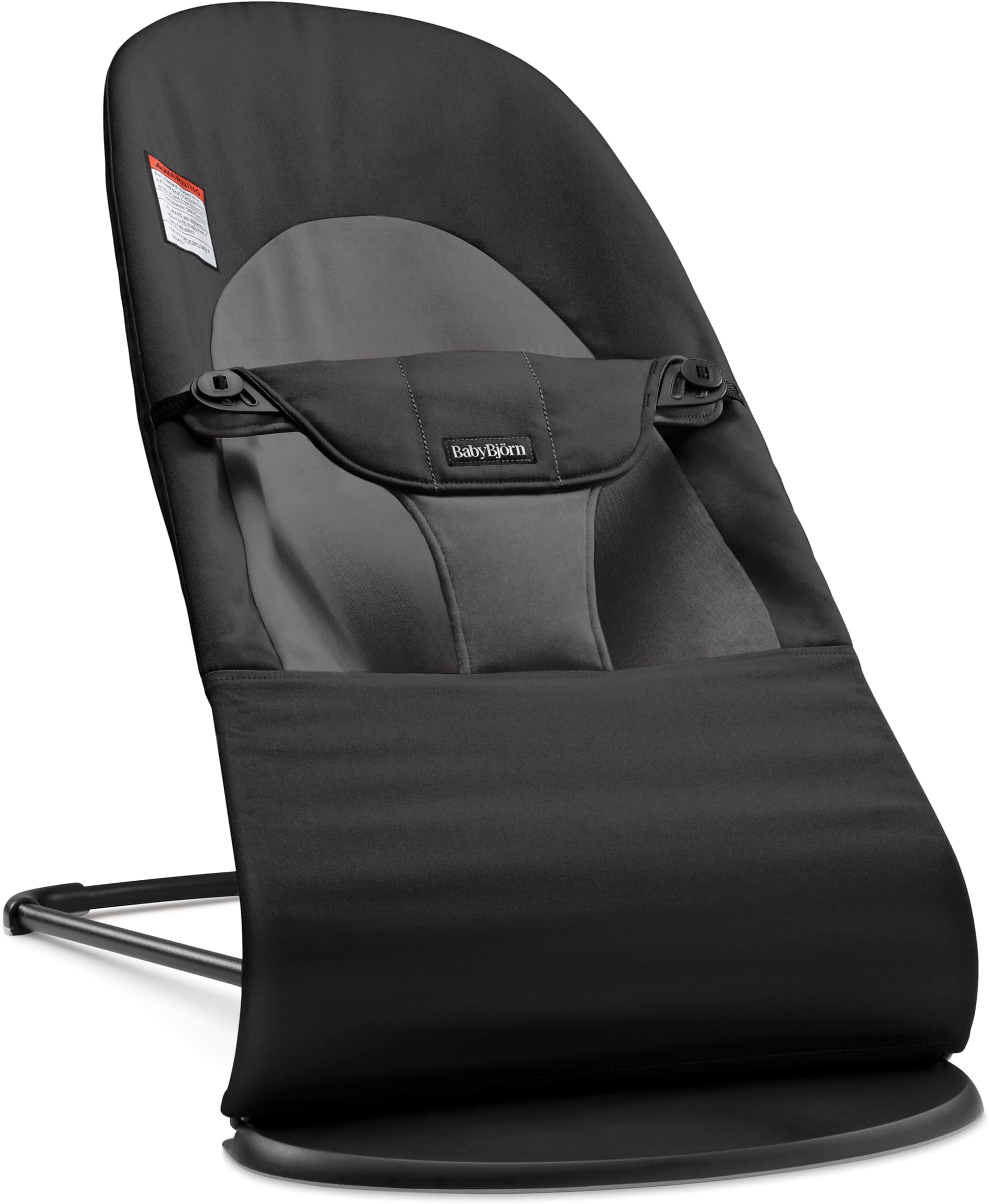 BabyBjörn Bouncer Balance Soft, Black/Dark Gray, Woven | 2-in-1 Adjustable Baby Bouncer Seat and Toddler Chair, Newborn to Toddler (8-29 lbs), 4 Positions, Lightweight & Portable