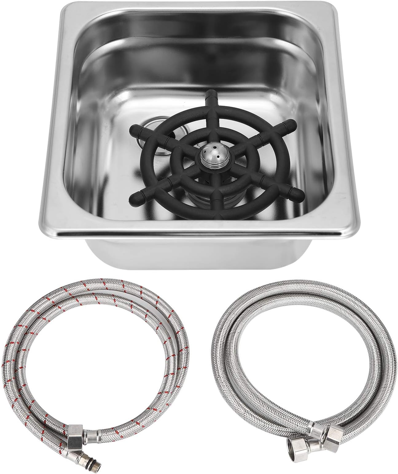 Glass Rinser, G1/2 Automatic Milk Tea Cup Washing Machine,Stainless Steel Cup Washer Cleaner Glass Rinser for Hotel Bar Kitchen Sink Coffee Milk Tea Cup (120mm)
