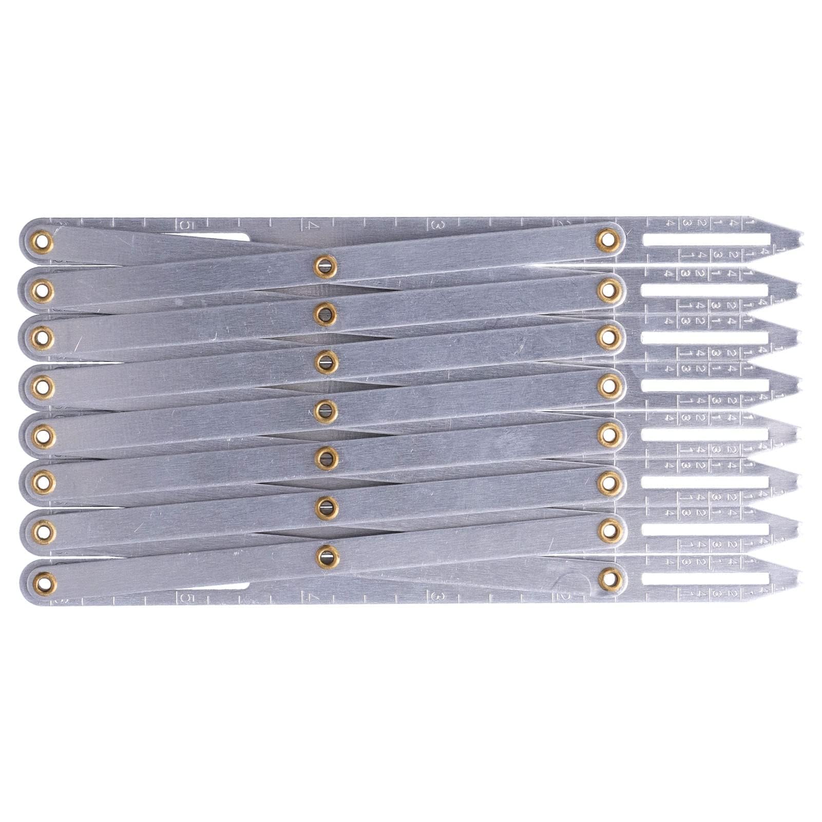 Ejoyous Aluminiowy szablon do szycia, rozszerzalny miernik do szycia, narzędzie do oznaczania odległości, wielofunkcyjna zasłona DIY, akcesoria do oczek, dziurek na guziki, do domu, majsterkowania,