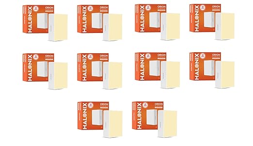 Halonix Polycarbonate 22W Yellow Warm White Orion Square Led Rimless Surface Downlighter| Cut Out- 5.8 Inch | Led Ceiling Light for Home, Shop and Office |Pack of 10, Warm White.