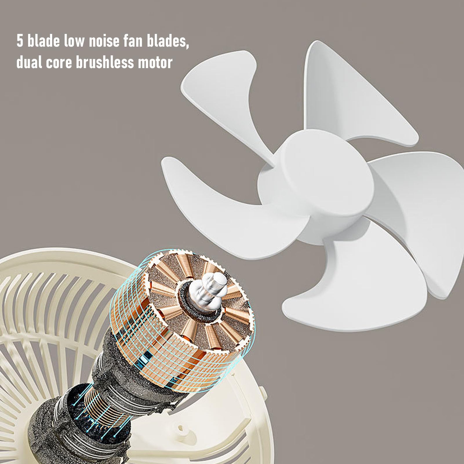 Asixxsix Ventilatore Nebulizzante, Umidificatore con Ventola di Raffreddamento con Rotazione a 360 Gradi con 6 Ugelli Spray e Telecomando, sistemas di Raffreddamento a Doppia Ventola