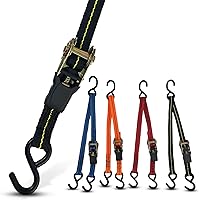 Vista 5 de Cajun Tie Downs - Correa de trinquete de amarre de 3 puntos para moto acuática, Sea Doo y Wave Runner (8 pies, negro)