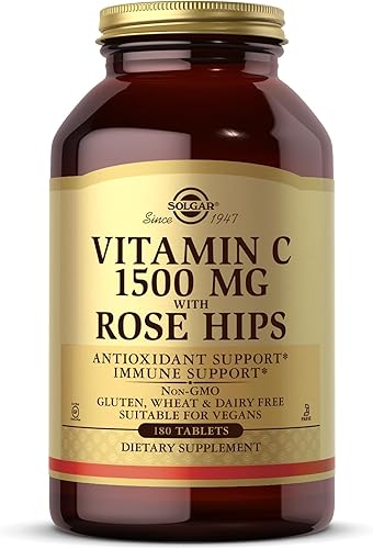 Miniatura 8 de Solgar Vitamina C 1000 mg con rosa mosqueta 250 comprimidos antioxidantes e inmunológicos salud general apoya la piel y las articulaciones