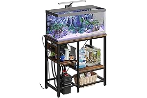Bestier 3-Tier Aquarium Entertainment Center with Power Outlet