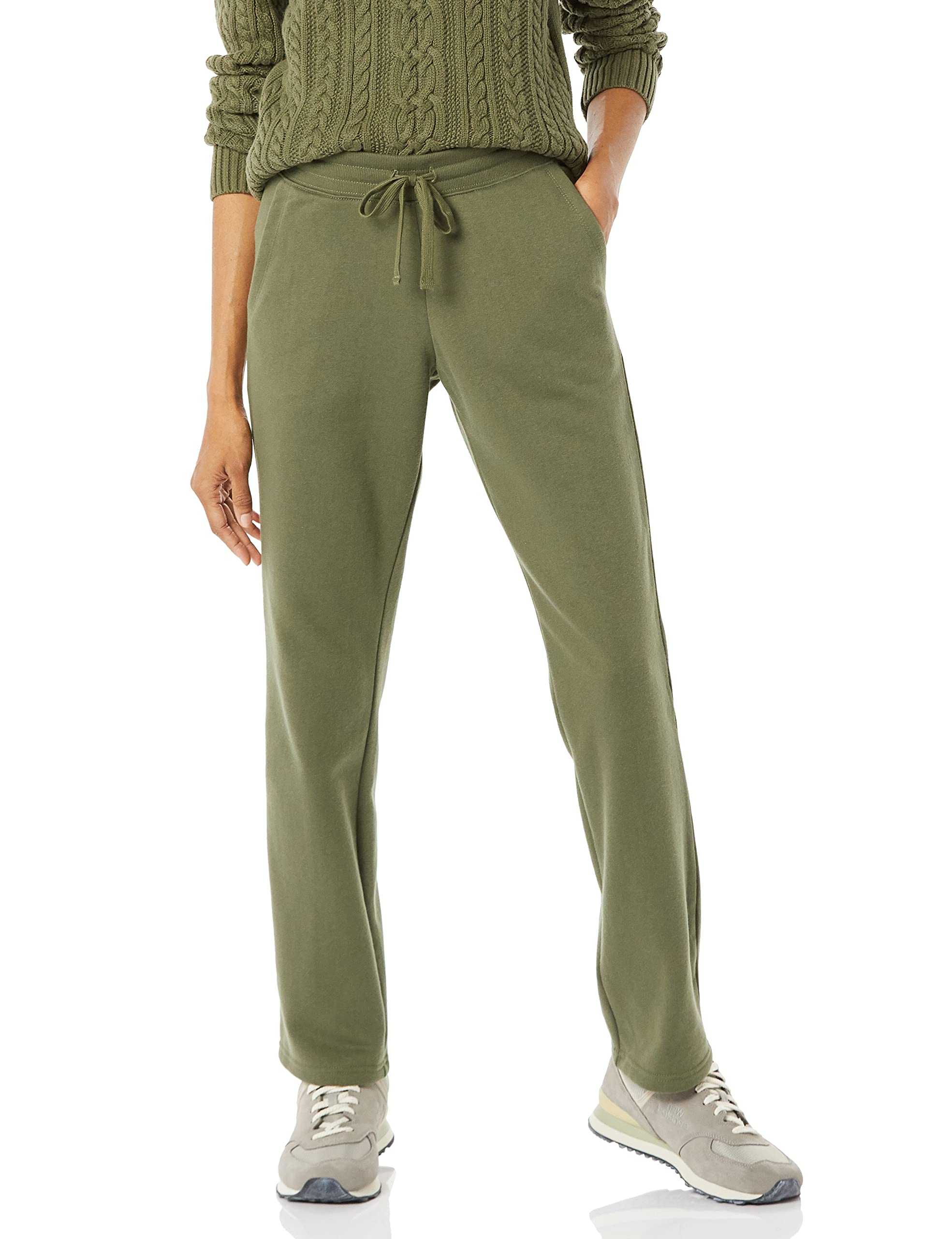 Amazon Essentials Pantaloni Tuta Da Donna A Gamba Dritta Con Coulisse, In Pile (Disponibili In Taglie Forti)