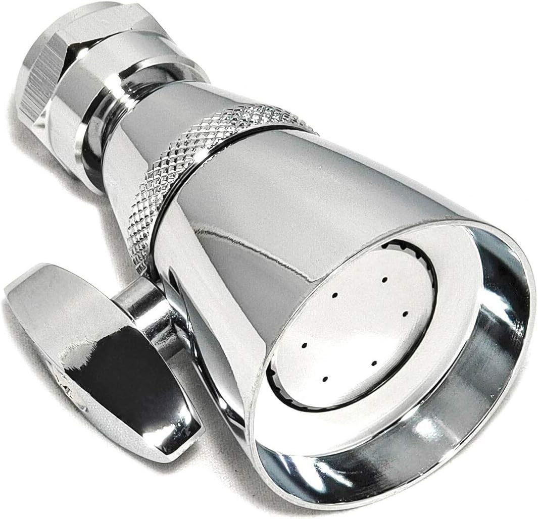 Shower Head Solid Brass Construction with Spray Side Controller, 1-3/4 Inch Face