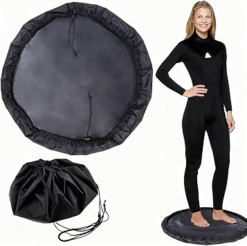 Wetsuit Changing Mat, Black Waterproof Surf Change Mats Portable Swimming Changing Mat Accessories for Water Sports Surfing Dive Storage Clothing and Carry OnsM Size