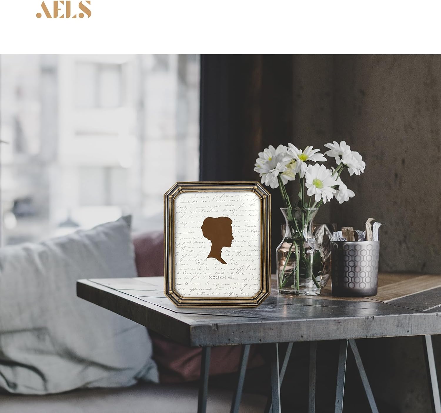 AELS 8x10 Inch Vintage Octagon Picture Frame, Elegant Antique Photo Frames with Glass Front, Photo Display, Tabletop Wall Hanging, Gift Ideas, Gold and Black Polygon