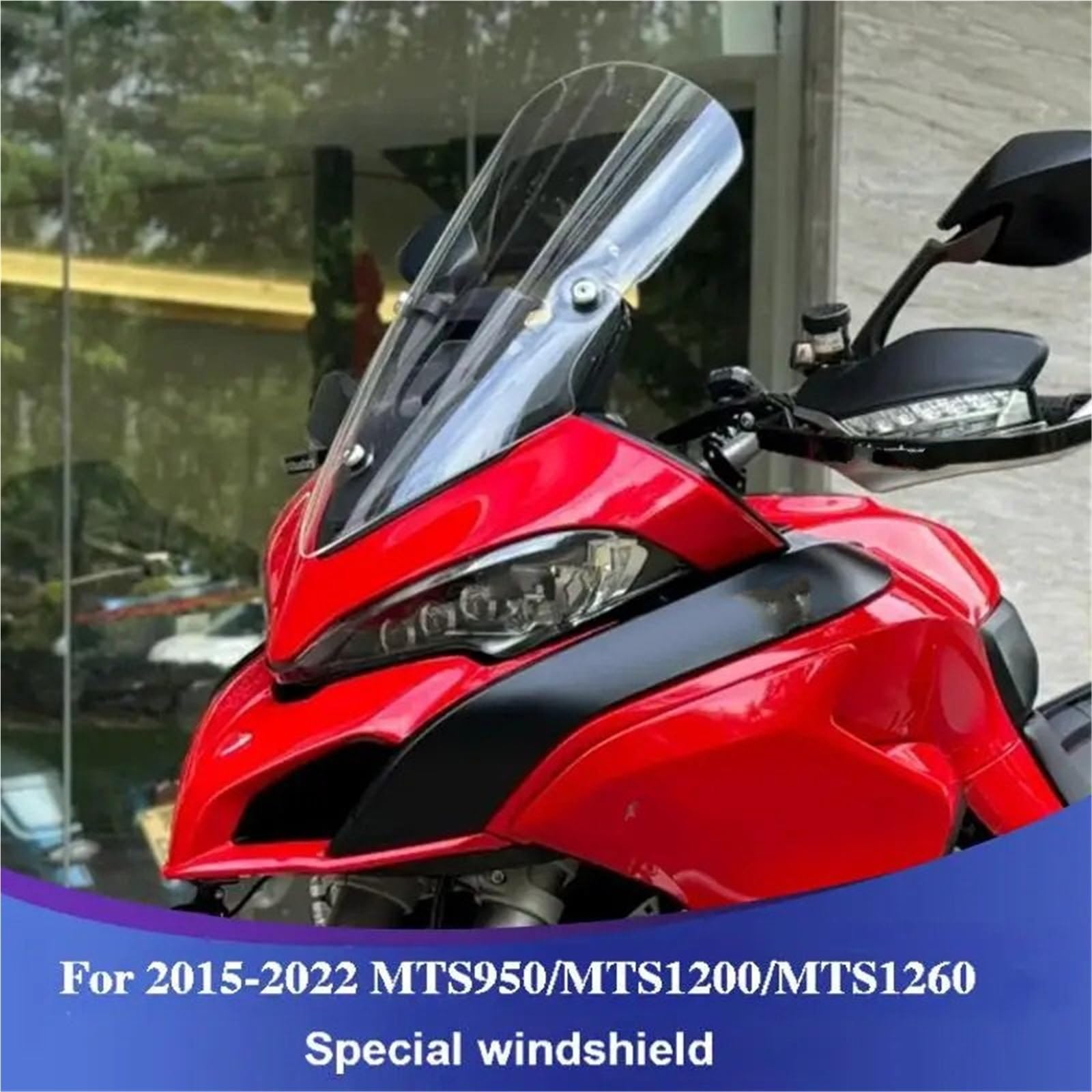 Deflektor motocykla,powietrzadeflektor Pasuje do 9 20DUCATI MULTISTRADA MTS950S MTS950 MTS1200 MTS1200S MTS1260 2015-2021 Szyba przednia motocykla(Transparent 52cm)