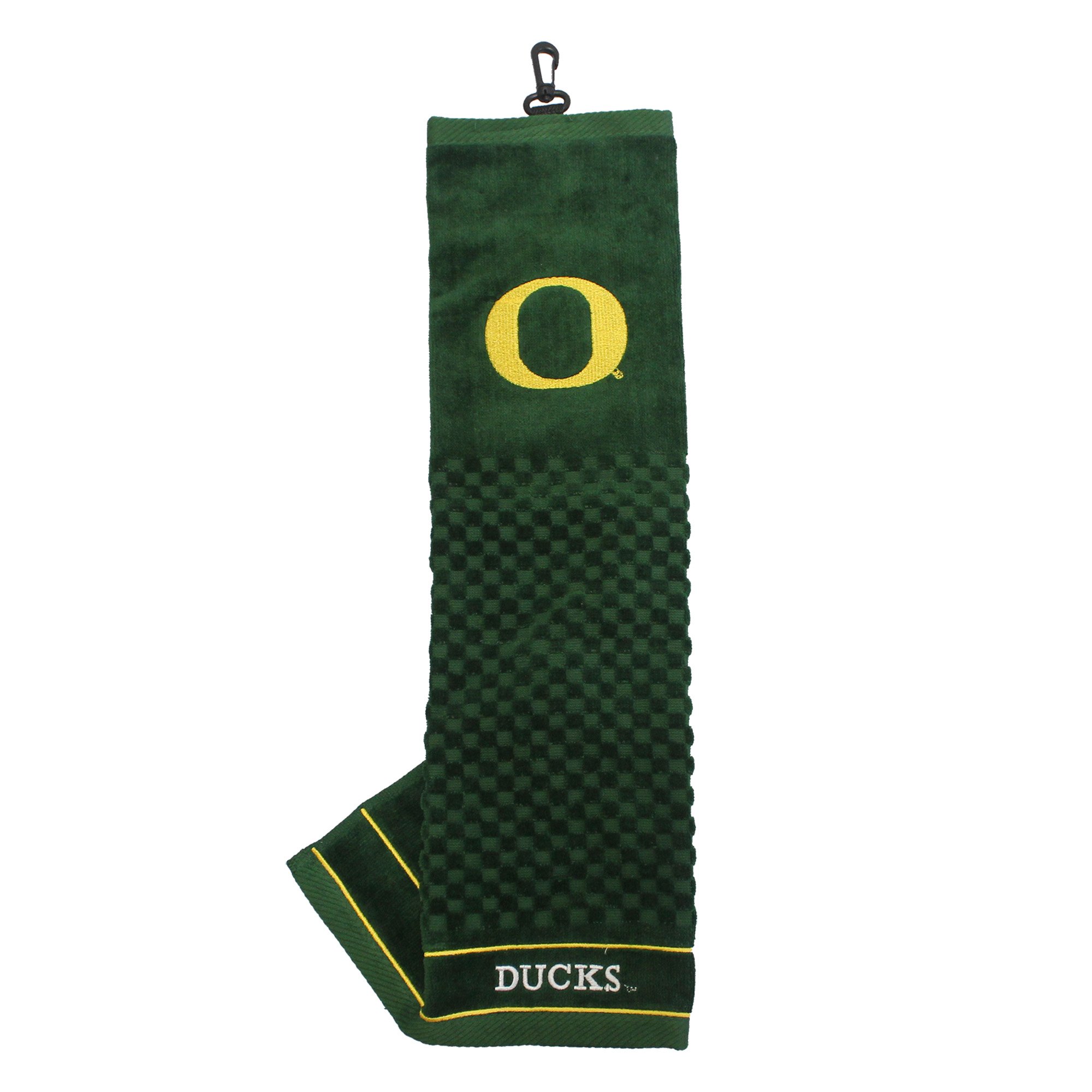 Team Golf NCAA Oregon Ducks Embroidered Golf Towel Embroidered Golf Towel, Checkered Scrubber Design, Embroidered Logo