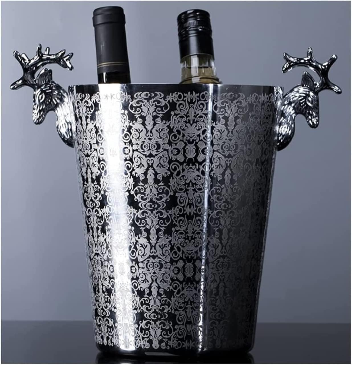 銅製ハンマードバケツ アイスバケツ ハンマード銅製アイスバケツ、レトロスタイルの手作り