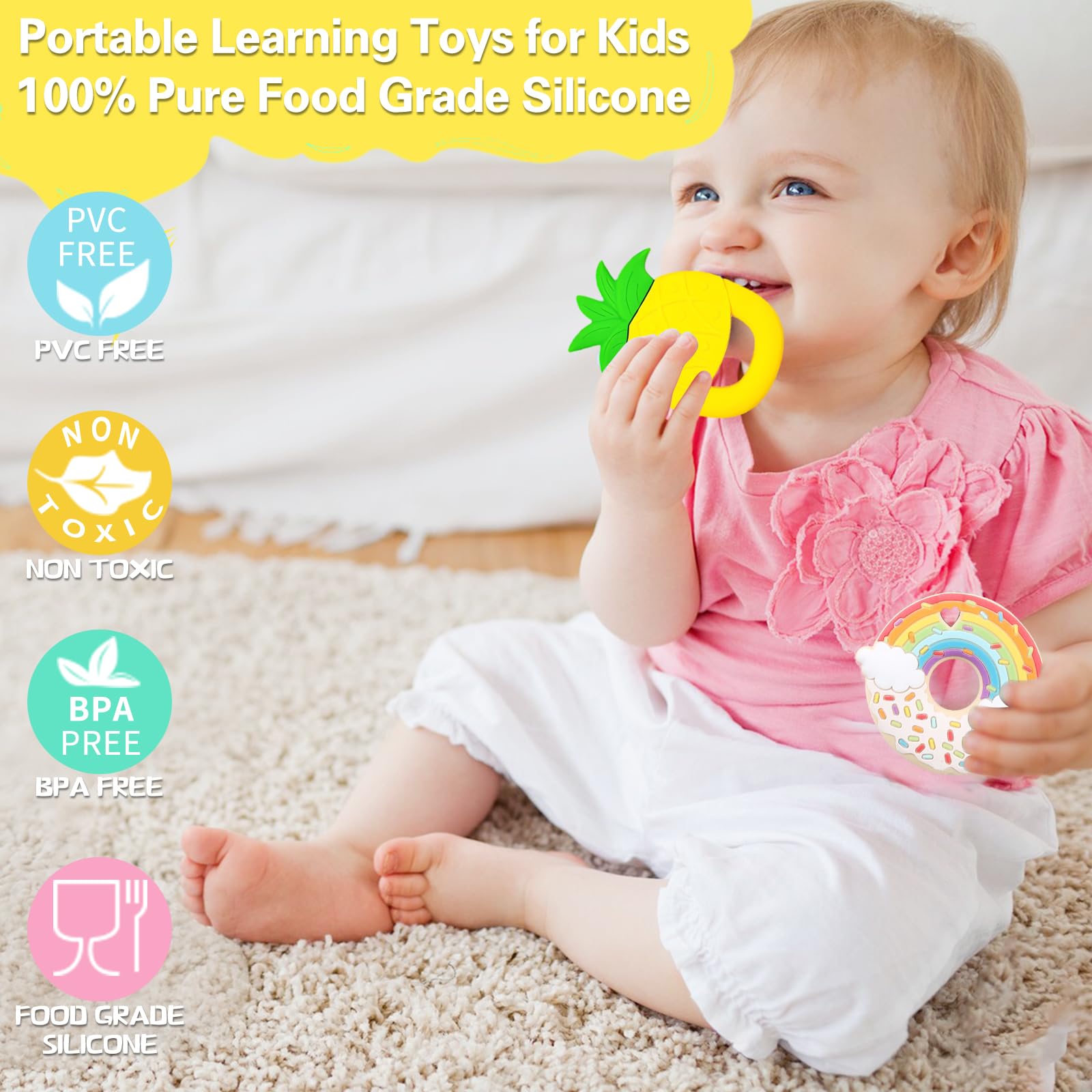 4 Pack Sensory Chew Collana per bambini piccoli con autismo, bisogni mordaci, bastone gommoso motore orale, giocattoli teether per masticatori autistici, gum-friendly | IT