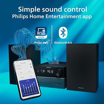 Philips TAM3505M2/12 Mini Hi-Fi System with CD, FM/DAB/DAB+ Radio, Bluetooth & Remote Control – Black