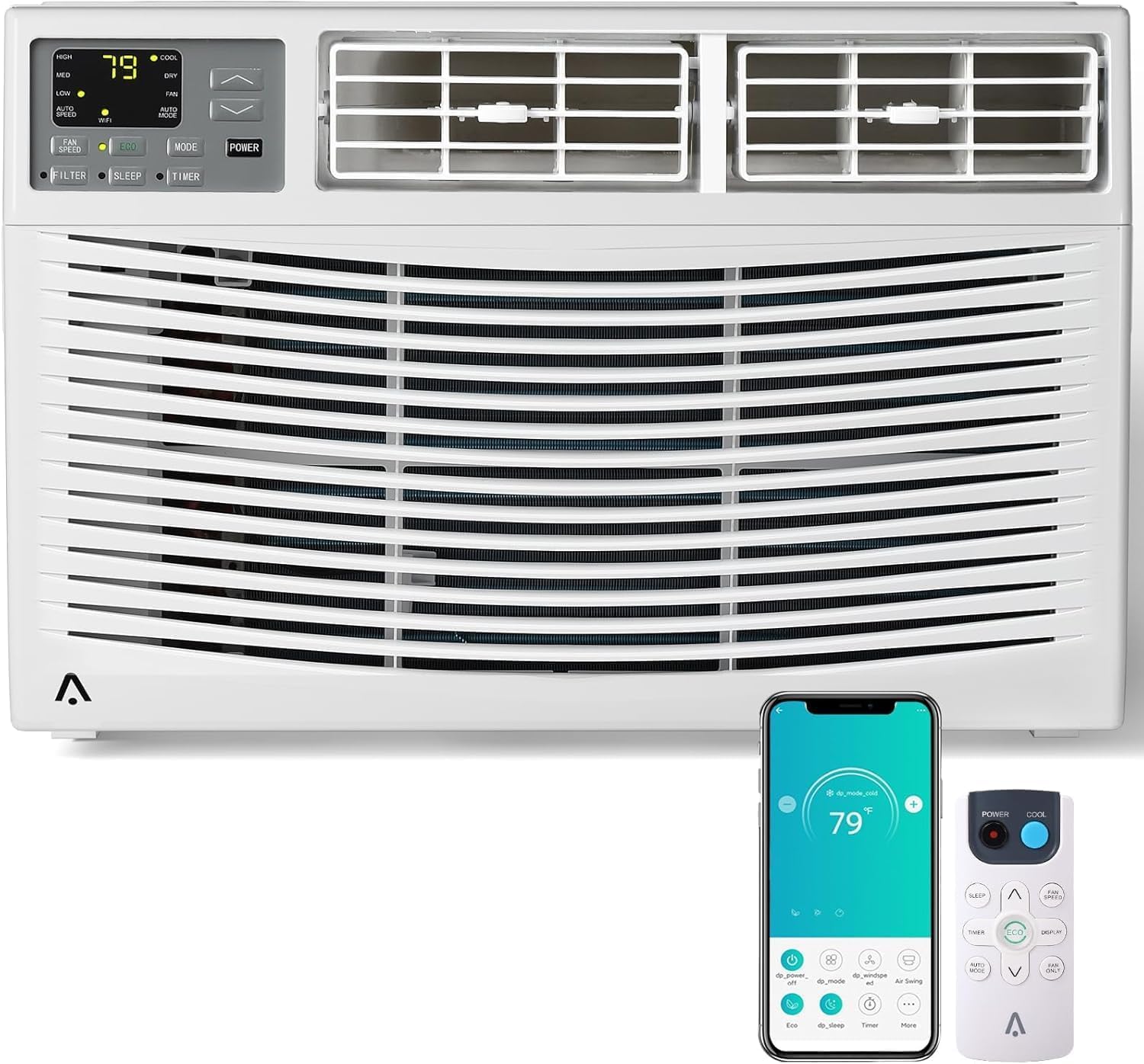 12,000 BTU Window AC, Cools Rooms up to 550 Sq.Ft, 3-Speed Fan, WiFi Enabled, Energy Saving, Auto Restart, Sleep Mode, 24-Hour Timer Included