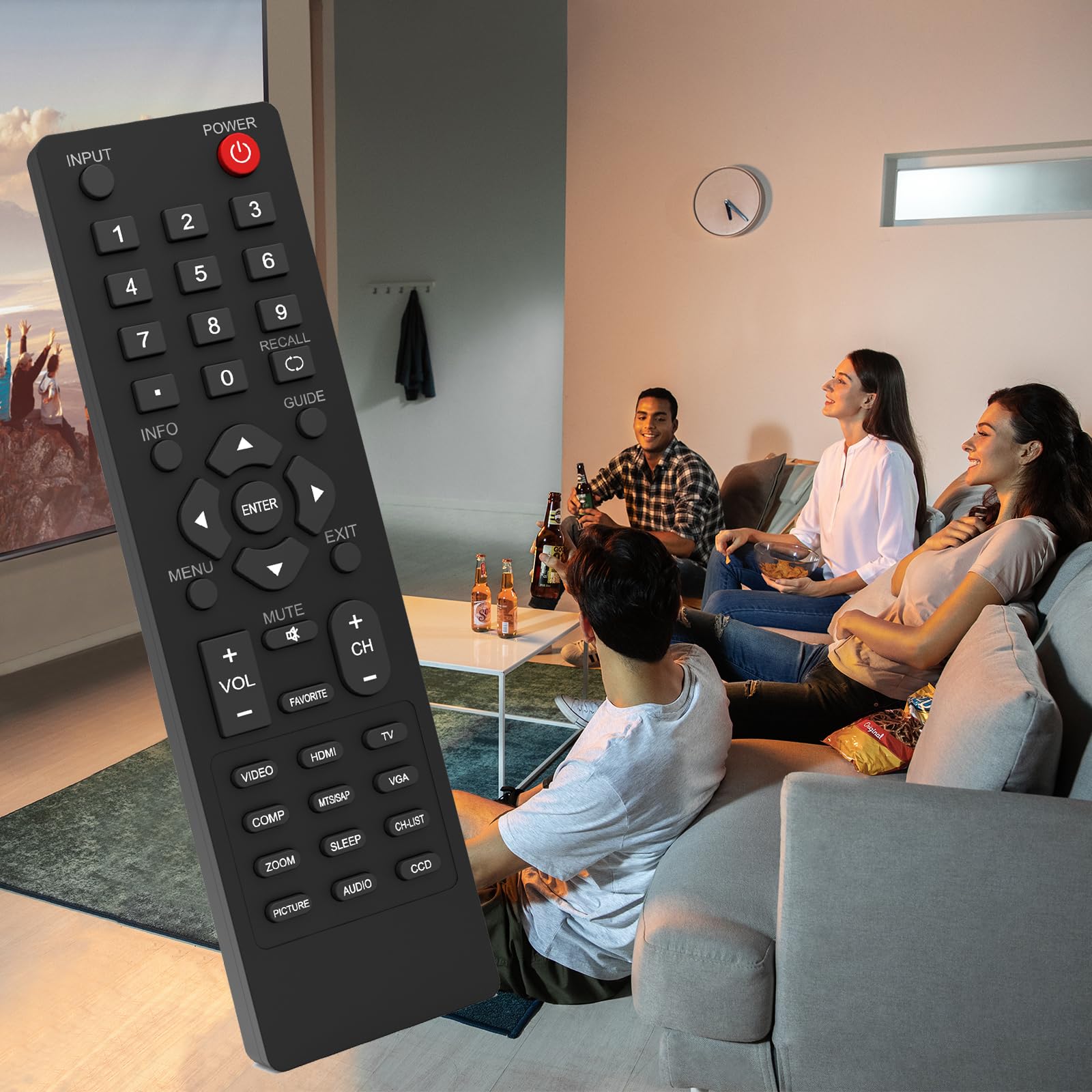 Mando a distancia universal de repuesto para todos los televisores Dynex, compatible con Dynex TV Remote DX-RC02A-12 DX-RC01A-12 DX-RC01A-13 DX-RC03A-13 RC-201-0B RC-701-0A RC-801-0A ZRC400, no