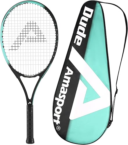 Miniatura 10 de AMA SPORT Adult Tennis Racket - Pre-Strung Light Balance 27 inch Tennis Racquet for Women and Men Grip Size 2-4 1/4" Verde (Active