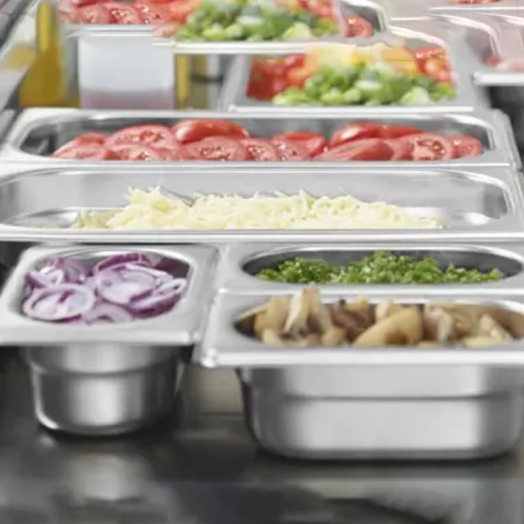 Comas Contenitore Gastronorm GN 1/6, 176x162 mm, Acciaio Inox, Bordo Piano, Impilabile, Resistente - Frigoriferi, Forni, Scaffali, Dispense, Carrelli - Professionale, Catering (H100 mm)