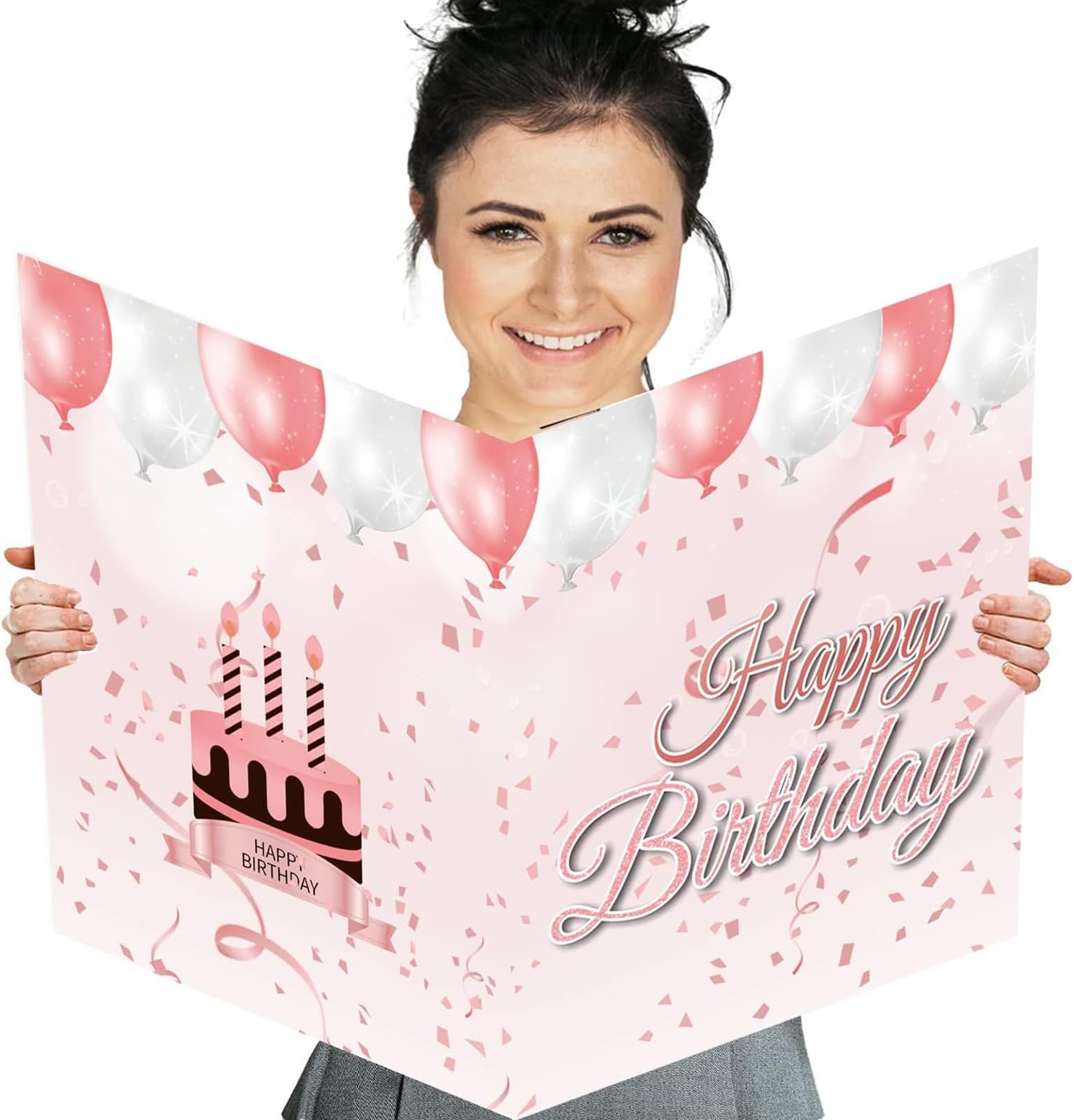 Idealmuzik Birthday Card Decoration Jumbo Birthday Party Greeting Card Giant Guest Book Message Greeting Cards for Kids Men Women,Happy Birthday Party Decorations Birthday Party Greeting Card