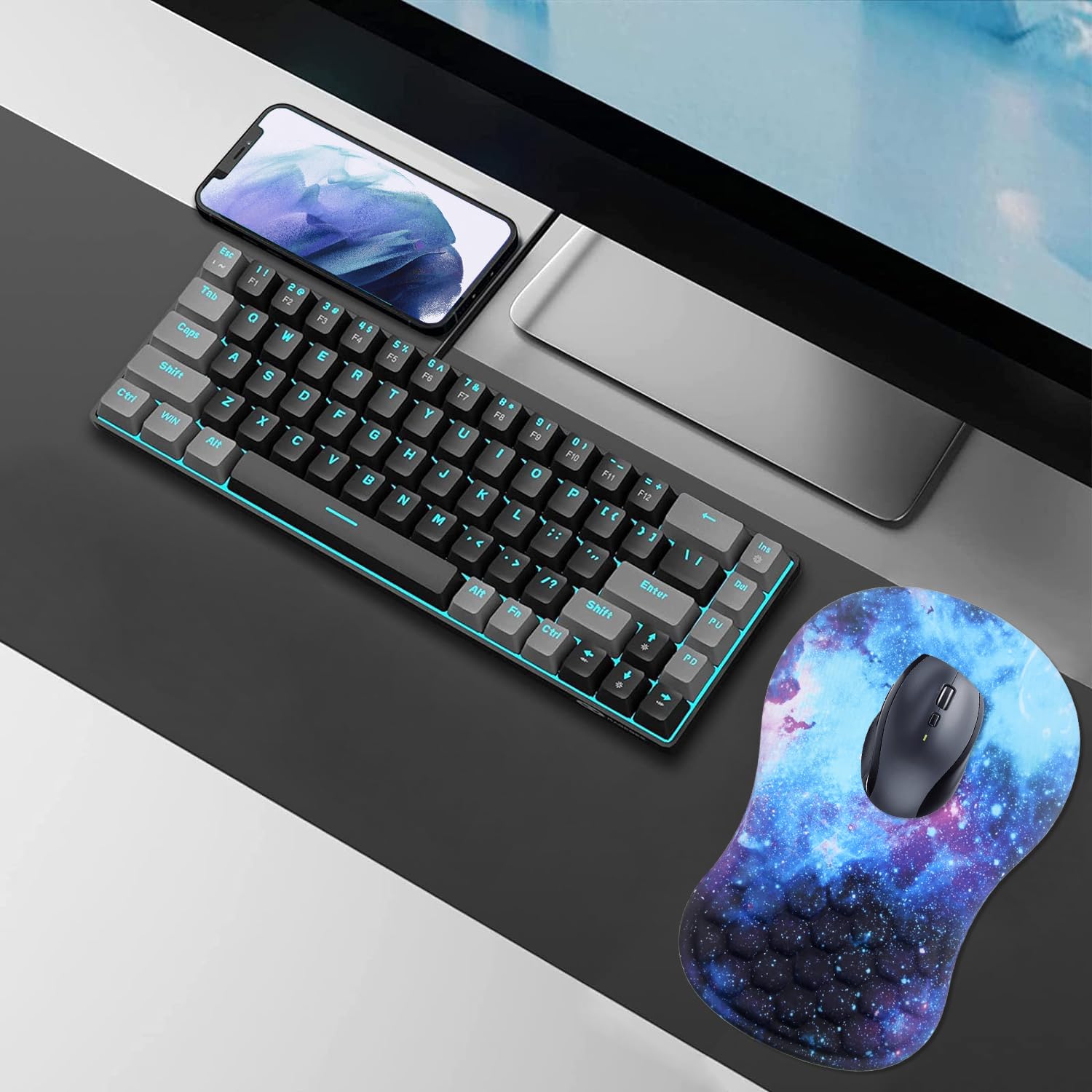 Set Di 3 Tappetini Per Mouse Ergonomici Con Poggiapolsi Massaggiante, Memory Foam E Base Antiscivolo, Per Lavoro Ufficio E Gaming - 2