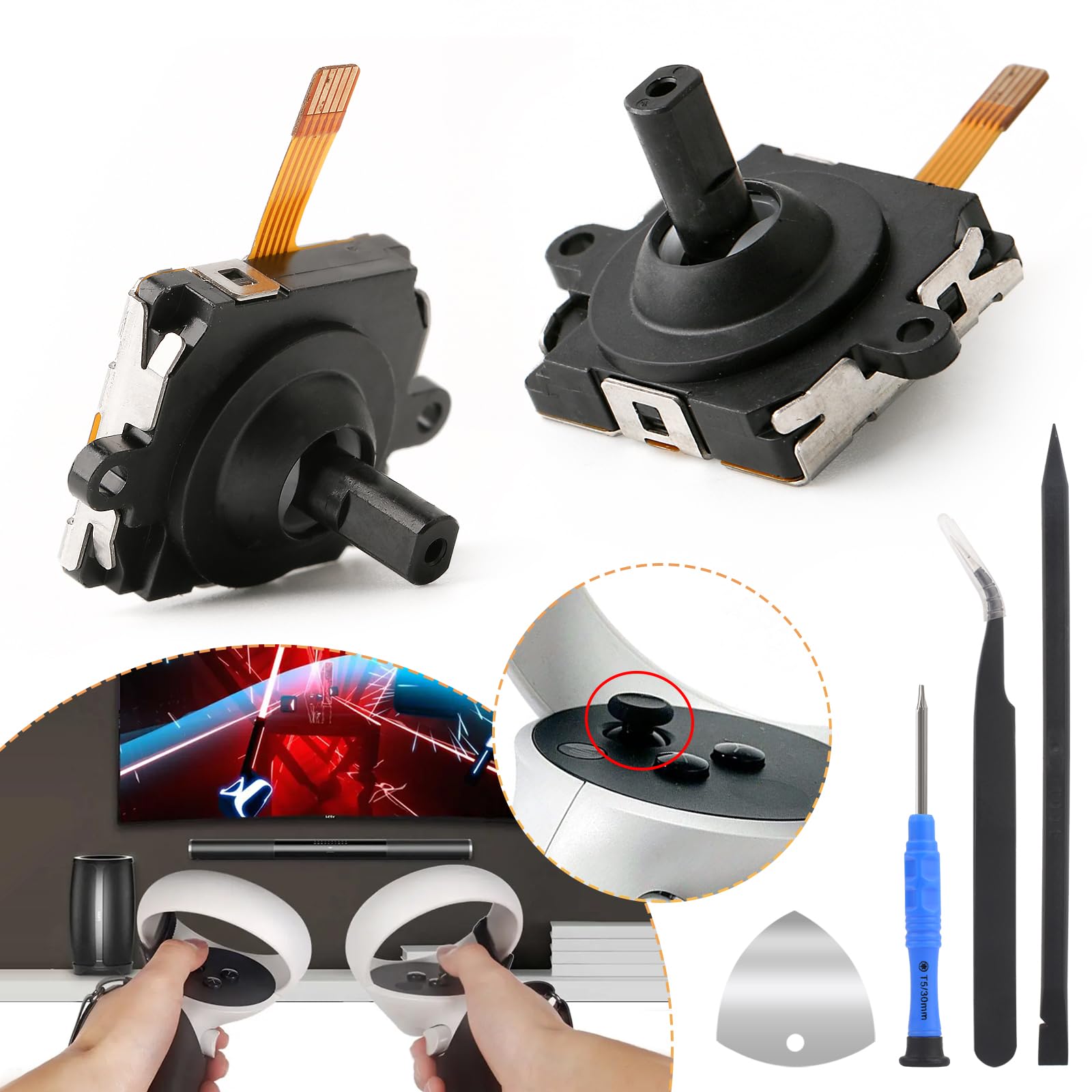 Amazon.com: 2Pcs for Oculus Quest 2 Joystick Replacement Kit