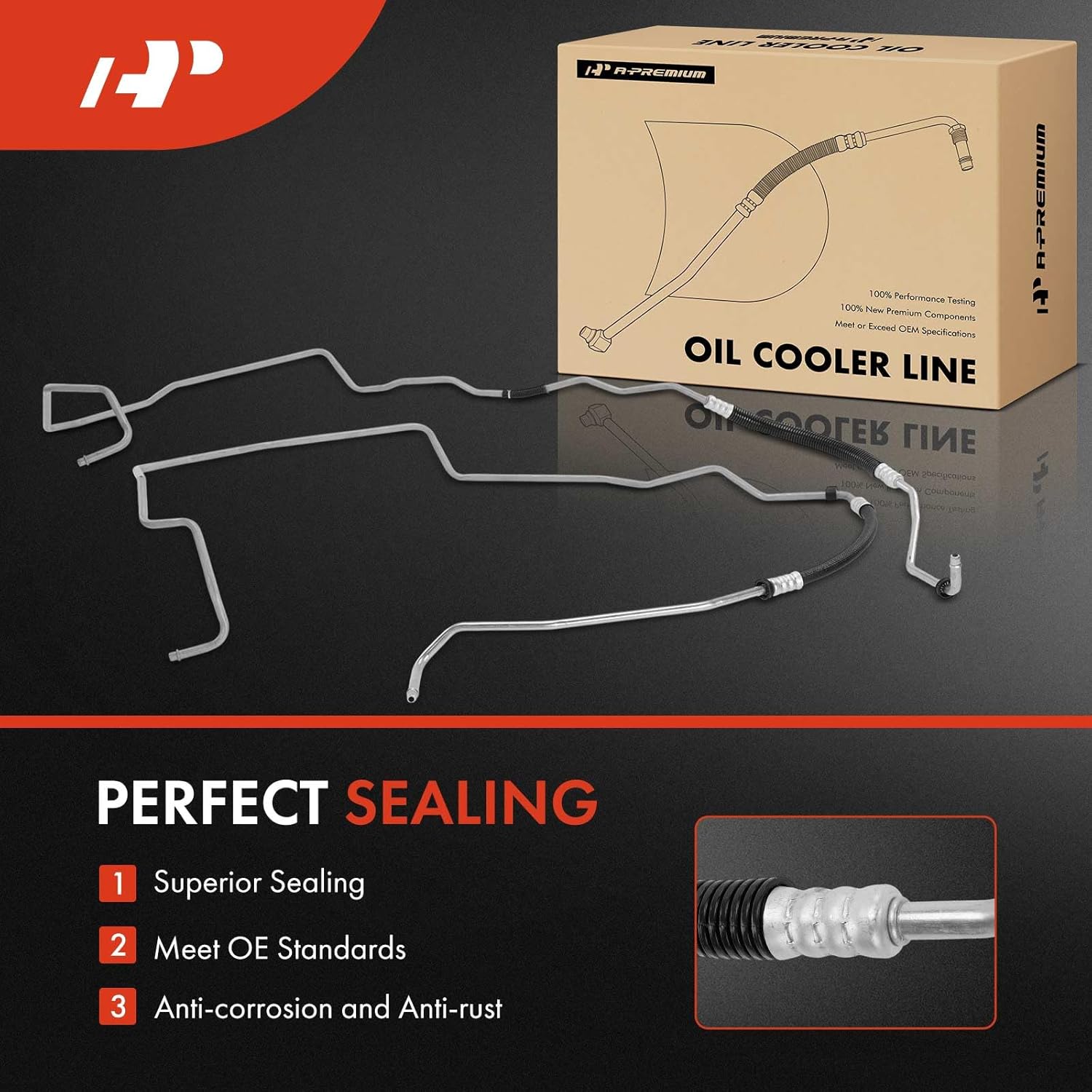 A-Premium Inlet & Outlet Automatic Transmission Oil Cooler Line Hose Assembly Compatible with Chevrolet Silverado 1500 LD, Tahoe, Suburban & GMC Sierra 1500 Limited, Yukon XL & Cadillac Escalade ESV