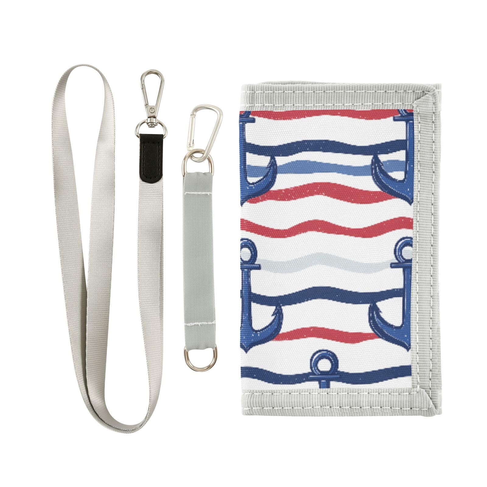 ALAZA Kids Wallets for Boys Girls Toddler Trifold Wallet Children Small Marine Stripe with Zipper Coin Pocket