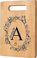 Crycarrot Personalized Bamboo Cutting Board with Initial 'A' - Monogrammed Gift for Women, Birthdays, Christmas, Weddings, Anniversaries