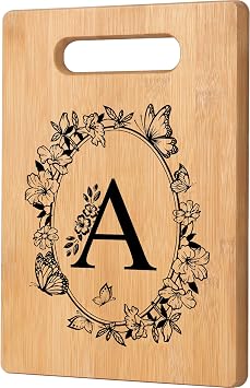 Personalized Cutting Board, Initial Christmas Birthday Gifts for Women