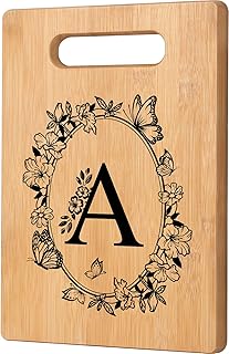 Personalized Cutting Board, Initial Christmas Birthday Gifts for Women Wedding Gifts for Couple, Monogrammed Women Birthday Gift for Sister Friend, Unique Gift for Christmas Anniversary (Letter A)